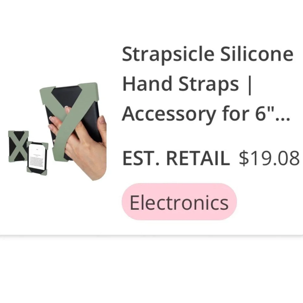 Strapsicle Silicone Hand Straps for 6 inch Kindle Paperwhite Kobo Sage Green 2PK